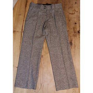 Neil Barrett Wool Blend Dress Pants 48 Womens US 12 Zipper Pockets Brown Tweed